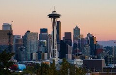 SEATTLE WASHINGTON SKYLINE GLOSSY POSTER PICTURE PHOTO PRINT space needle
