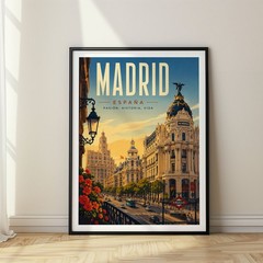 Madrid Travel Poster Print, Wall Decor