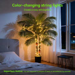 NOVAROOT Artificial 6Ft Tall Palm Tree with Lights Home Garden Decor Fake Trees