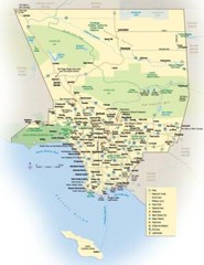 SOUTHERN CALIFORNIA ROAD MAP POSTER PICTURE PHOTO BANNER losangeles pacific 4565