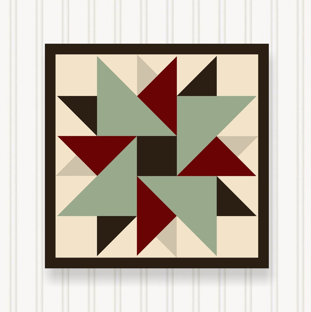 Barn Quilt Square, 8 Sizes, Outdoor & Indoor Wall Art, Home Decor, BQ012-09