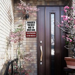 Funny No Trespassing Metal Sign Private Property Warning f/ Wall Fence Or Garage