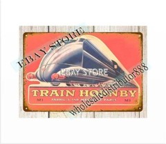 ENGLISH HORNBY O GAUGE PASSENGER TRAIN childhood toy tin sign sun wall art