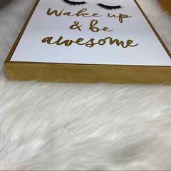 Colleen Karis Designs Wake Up & Be Awesome Canvas Glitter Printed Wall Art 16×20