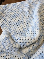 New Unfinished Crochet Blanket W/one roll Of Yarn To finish Blanket