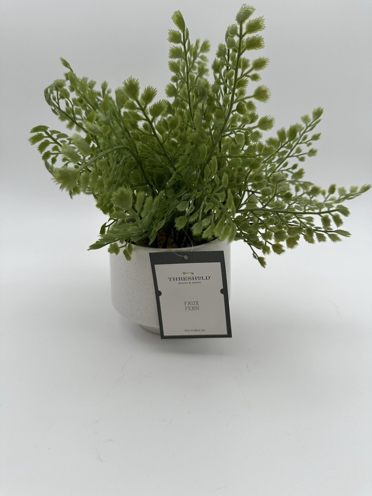 Threshold Faux Fern Artificial Plant – 10 In Decorative Plant And Base New!