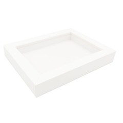 14×14 Shadowbox Gallery Wood Frames – Solid White DEEP Shadow Box Frame with a D