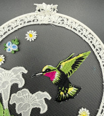 Hummingbird Sun Catcher – Lace – 6 Inches round delicate design