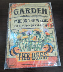 LANOLU Pardon The Weeds Metal Sign 20×30 cm (about 8×12) Decor Vintage Tin Sign