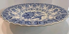 Delfts Blauw RAM Huge 21 Inch Charger Bird Of Paradise Butterfly Scalloped Rim