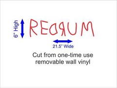 The Shining Here’s Johnny Repositionable Decal + REDRUM Removable Decal Sticker