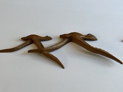 Vtg Homco Syroco Faux Wood Plastic Flying Seagulls Birds Wall Art Decor 1981