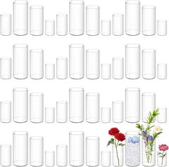 48 Pack Acrylic Cylinder Vases 4,6,8 10 Inch Tall Clear Acrylic Flower Vase Bulk