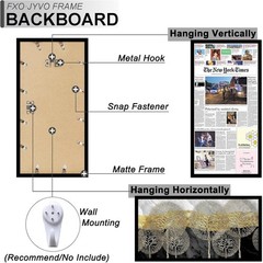 11×22 Newspaper Frame, Display 11 x 22 Inch Newspaper Front Page for Wall, Li.