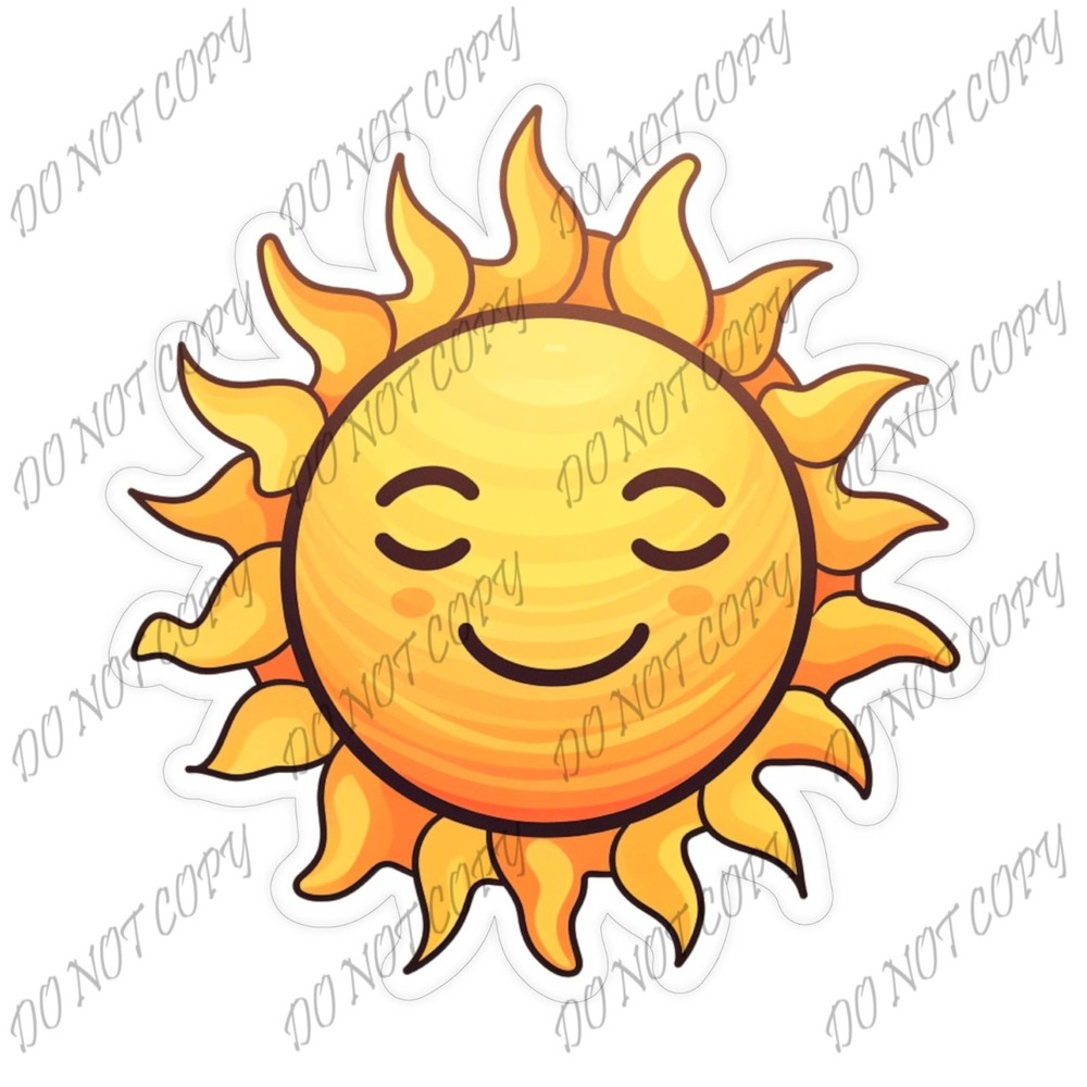 Laminated Vinyl Decal Die Cut Waterproof Sticker – Sunshine