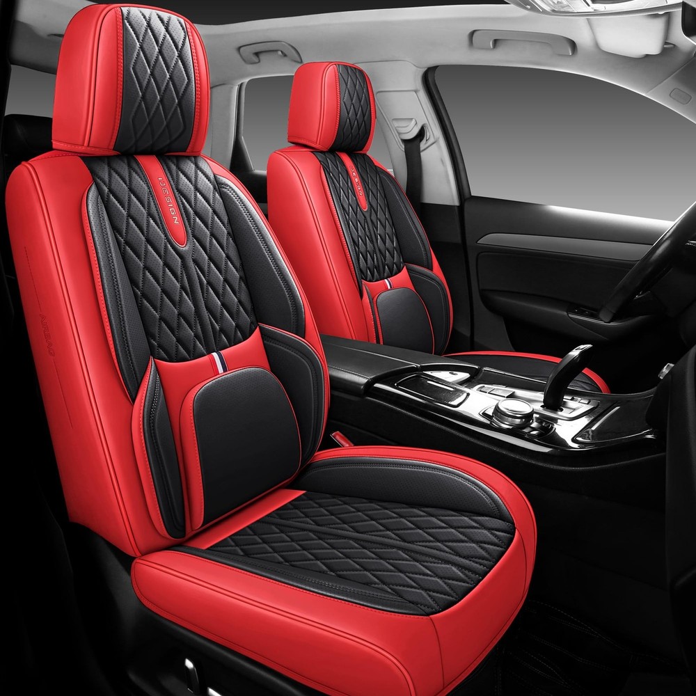 Comfortable Leather Auto Car Seat Covers Front & Rear Seat Protector Fit Seda…
