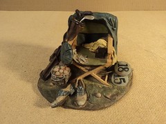 Handcrafted Golfing Sculpture 7in L x 6in W x 4 1/2in H Multi-Color Plaster
