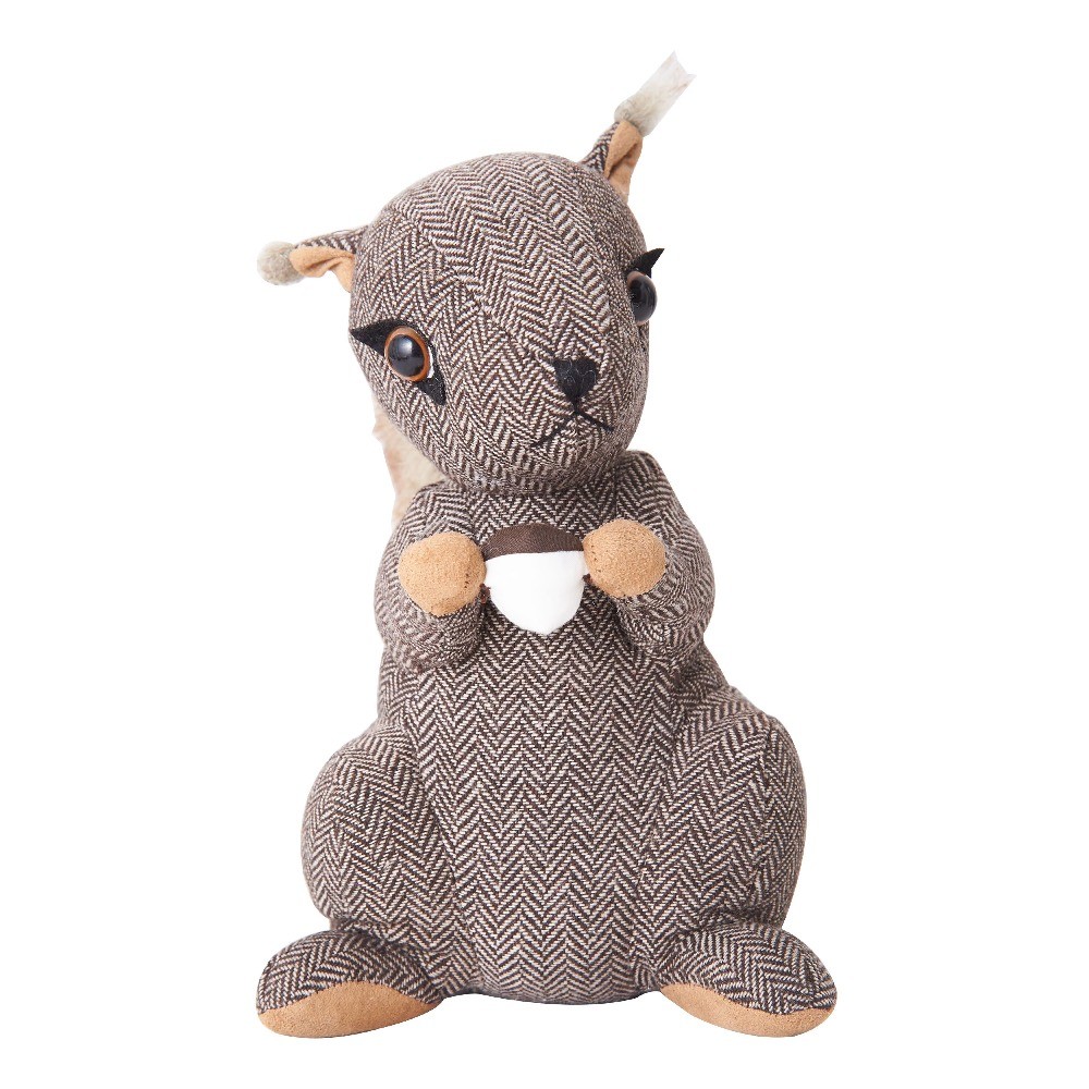 Brown Polyester Squirrel Door Stopper, 10-inch