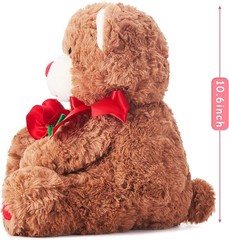 Osito de peluche 10in con corazon rojo regalo para ella novia mama ninos marron