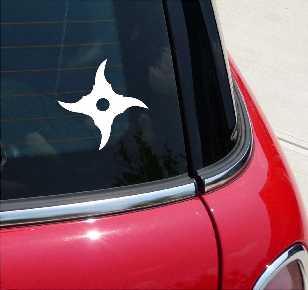 SHURIKEN THROWING STAR NINJA GRAPHIC DECAL STICKER CAR WALL DESIGN #7