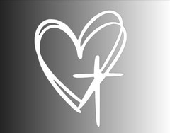 Heart Cross Die Cut Window Sticker Decal – Multiple Colors