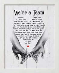 We’Re a Team Wedding Vows Wall Art Decor – Inspirational Love & Marriage Quote P