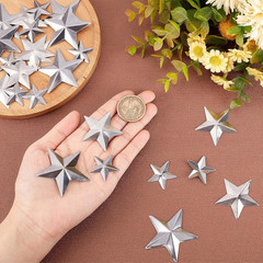 GORGECRAFT 90PCS 3 Sizes Metal Barn Star Rustic Three Dimensional Bulk Unfinishe