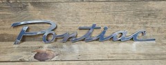 Pontiac Script Chrome Steel Sign