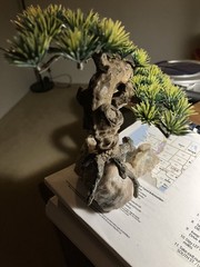 Vintage 1960s Artificial Faux Bonsai Tree on Plastic Resin Rock – Unique Decor