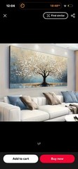 Tree Nature Painting Wall Art, Horizontal Multicolor for Living Room Bedroom