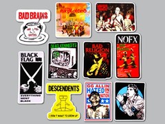 Punk Vinyl Sticker Lot (10 Stickers) SET 28 nofx bad brains religion germs rock