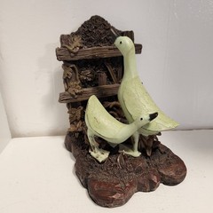 Green Distressed Duck Bookend Heavy 7.5″ Tall Country Farmhouse Decor