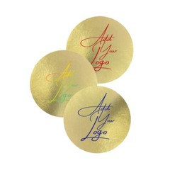 30 Pieces Gold Foil Custom Printed Stickers / Labels 1.5″ x 1.5″ Stickers