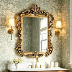 Antique Gold Baroque Mirror 43.7» x 32.2» – Elegant Home Decor Accent