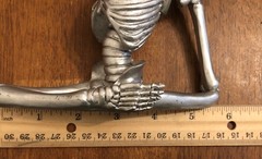 Yoga Pose Skeleton Figurine Silver Shelf Setter Gothic, Decor