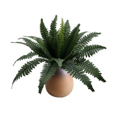 (2 pack 21in Indoor Artificial Plant Fern Bush Green Color. Indoor Use. Not in