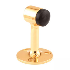 3 In., Bright Brass, Solid Brass Floor Door Stop