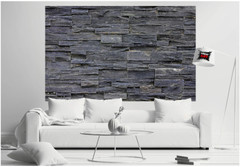GREAT ART® Poster – Black Stonewall Photo Wallpaper – Industrial Wall 55 x 39