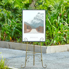 Vintage Metal Free Standing Adjustable Display Stand Easel with Chain Support…