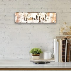 Rustic Thankful Metal Sign Farmhouse for Thanksgiving Fall Home Wall Decoration