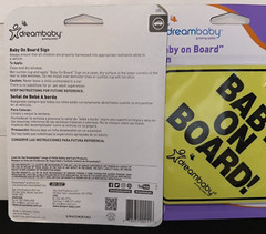 2-PACK Dreambaby Baby On Board Sign 5″ for Car, Baby Safety Warning Model L211