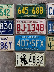 Vintage Craft Mixed State Decorator Flea Market License Plate Lot 1963 to 1994
