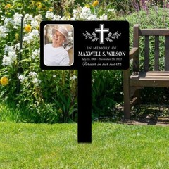 Memorial Cross Stake, Memorial Plaque Stake, Personalized Memorial Maker