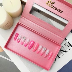 GGddsha Nails Handmade Pmma Acrylic Nails Press On NailsShort Reusable Fake Fals