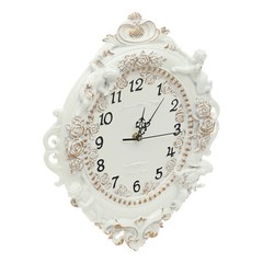 Rustic Wall Clock Decor,European Style Resin Battery Operated Silent Clock