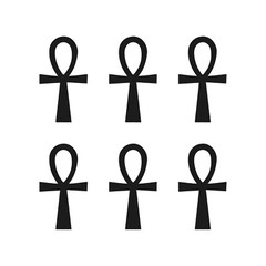 6 Small Ankh Symbol Egyptian Egypt Pagan Vinyl Decals Phone Stickers Set
