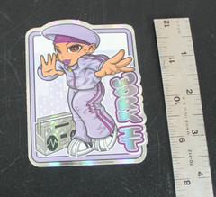 Work Out 2003 Y2K ODM Brand Imports Prism Holo Girl Power Vending Sticker