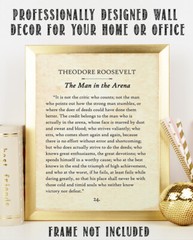 Theodore Roosevelt – The Man In The Arena – 11×14 Unframed Typography Book Page