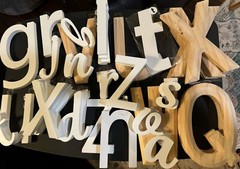 LETTER Initial Monogram Mixed Media Retro Arts & Crafts Decor Lot Of