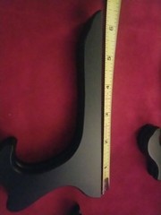 4 Black Wood Plate Holders 6″